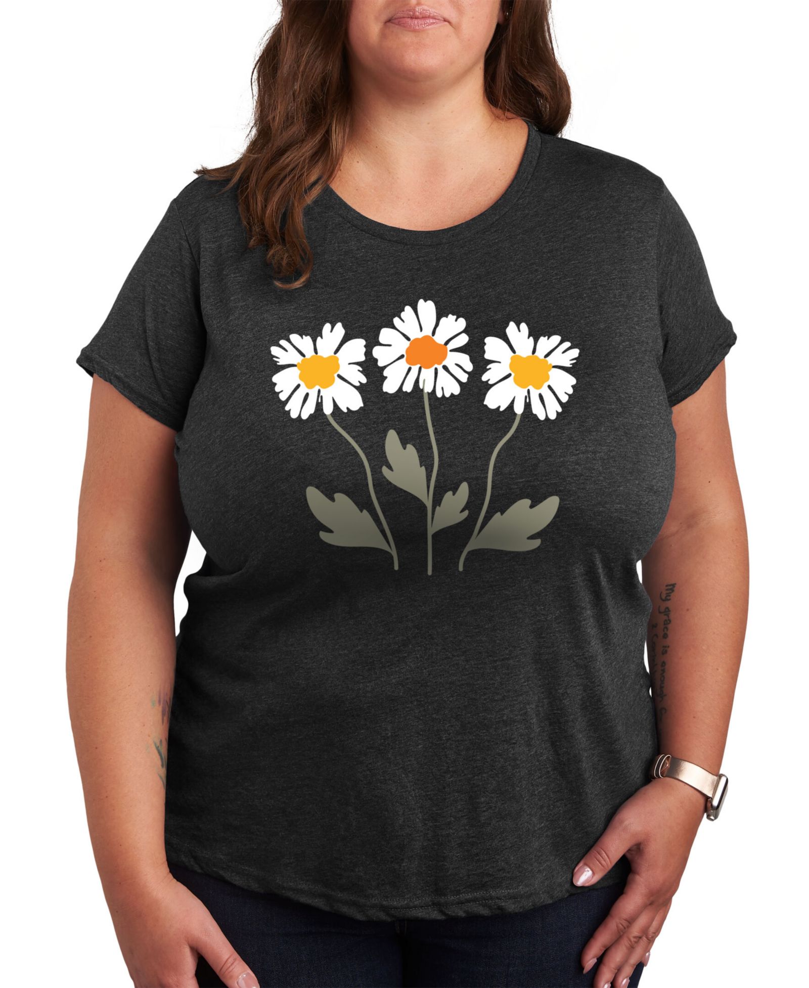 Hybrid Apparel Ретро футболка с принтивом Daisies Plus Size