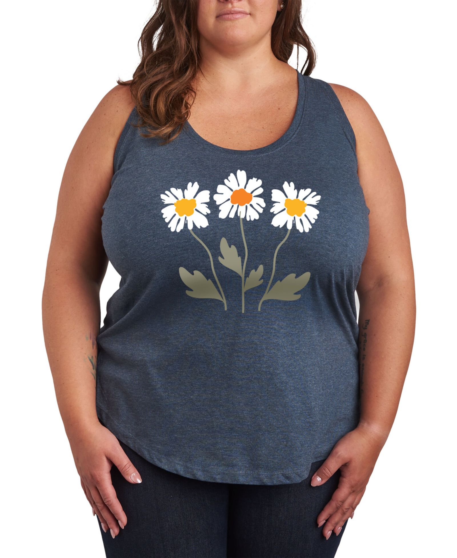 Топ Hybrid Apparel Retro Daisies Plus Size с графическим принтом