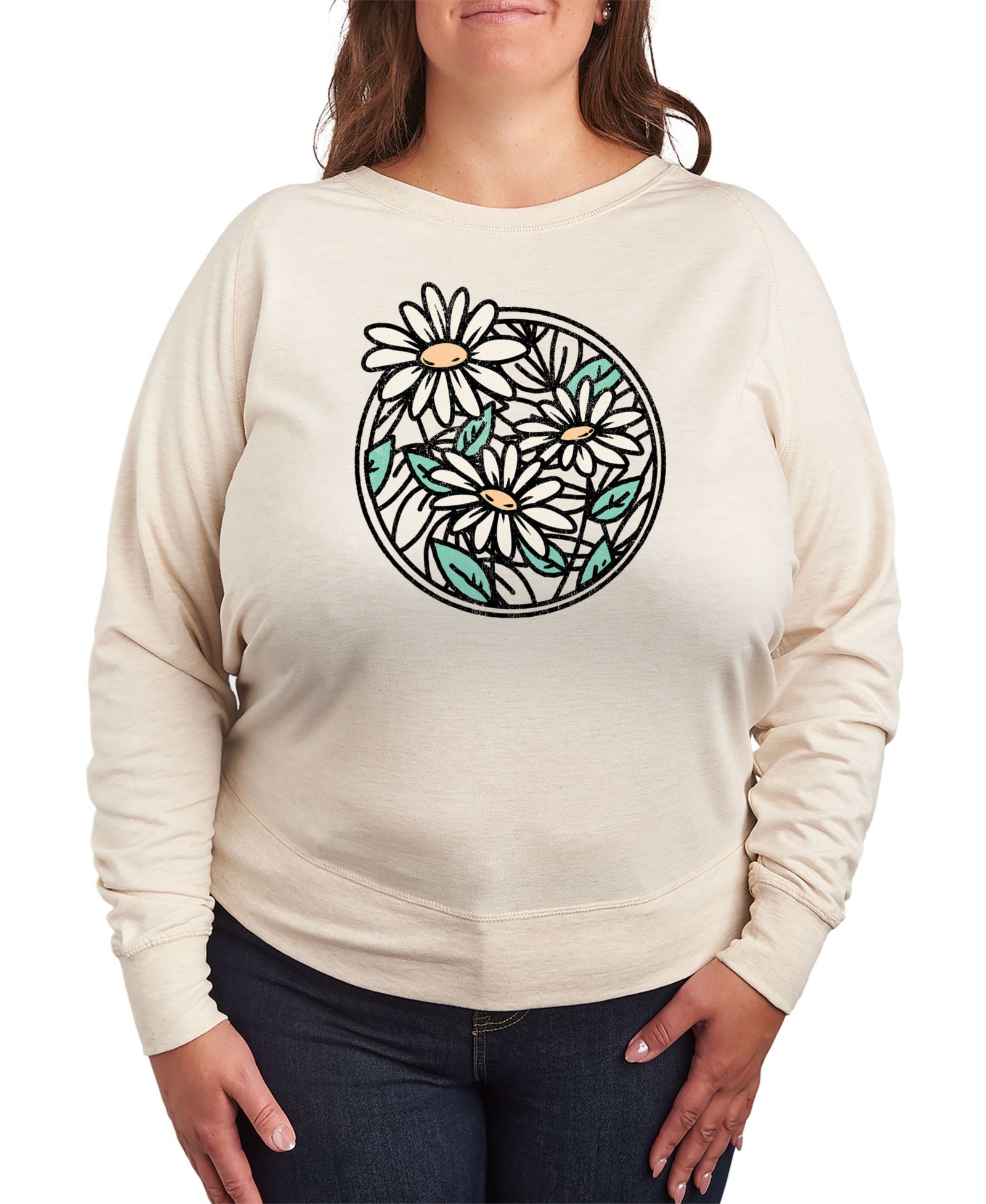 Графический пуловер Hybrid Apparel Wildflower Circle Plus Size