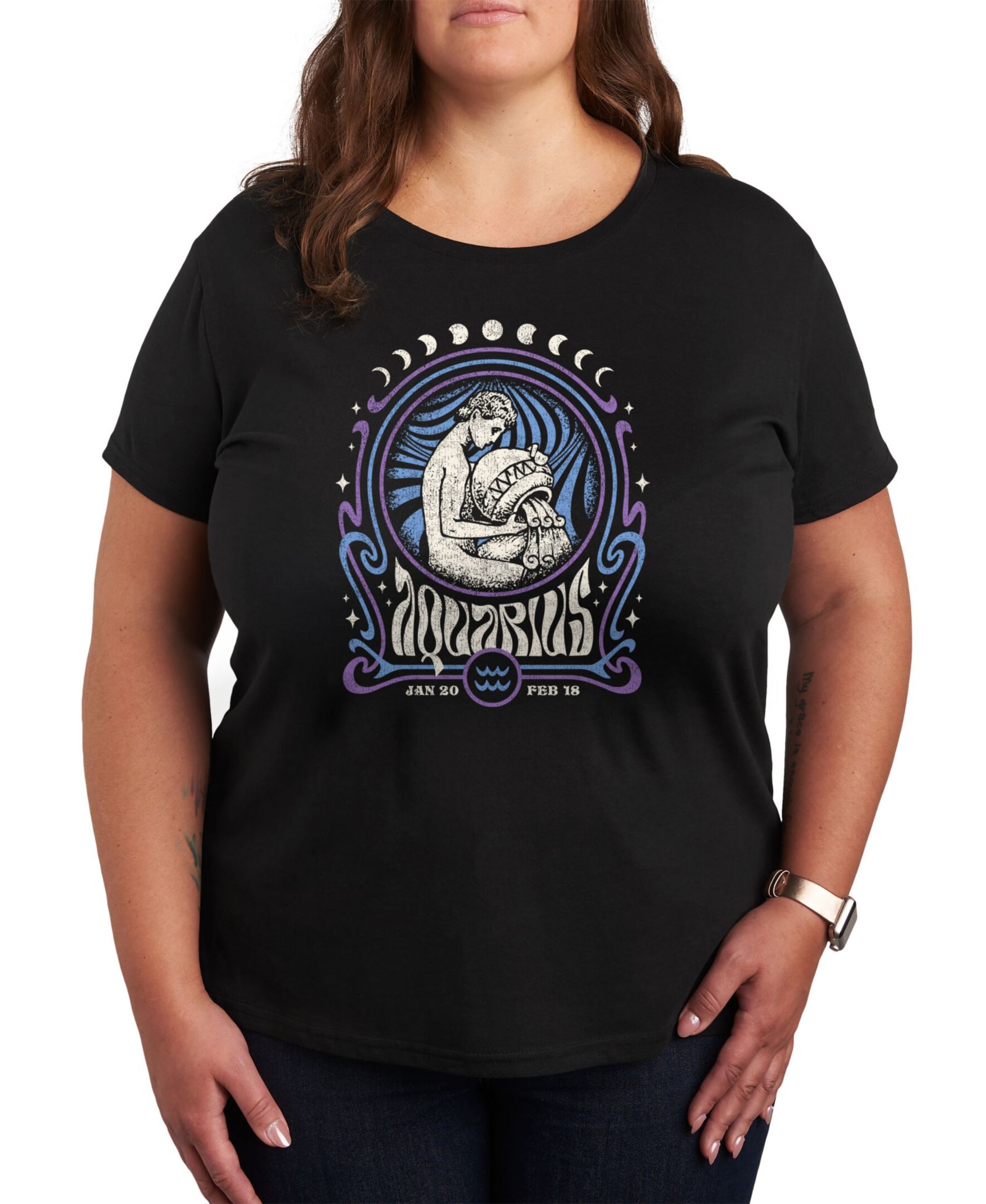 Hybrid Apparel Футболка Plus Size Aquarius Zodiac Graphic