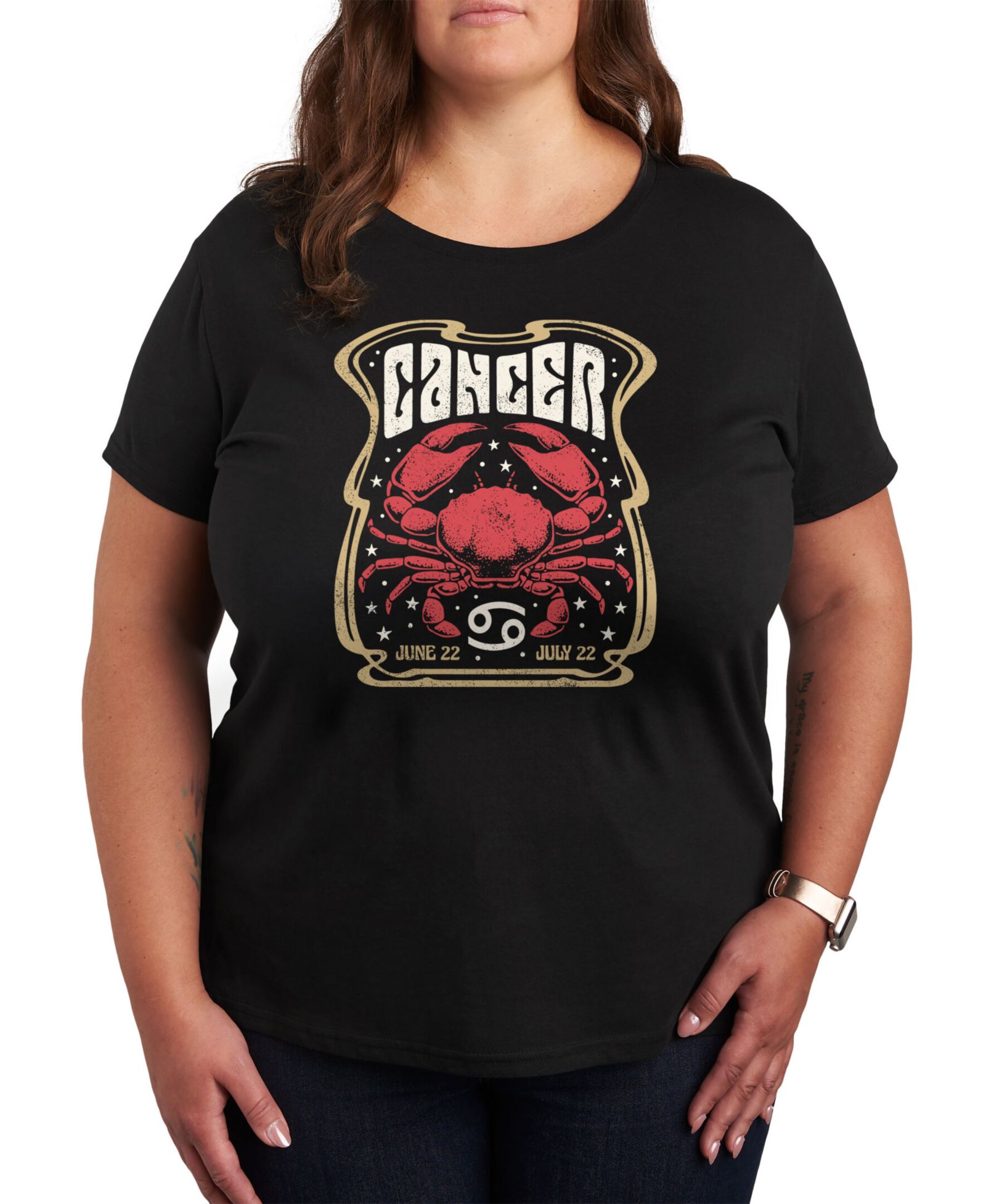 Графическая футболка Hybrid Apparel Zodiac Cancer Rock Poster Plus Size