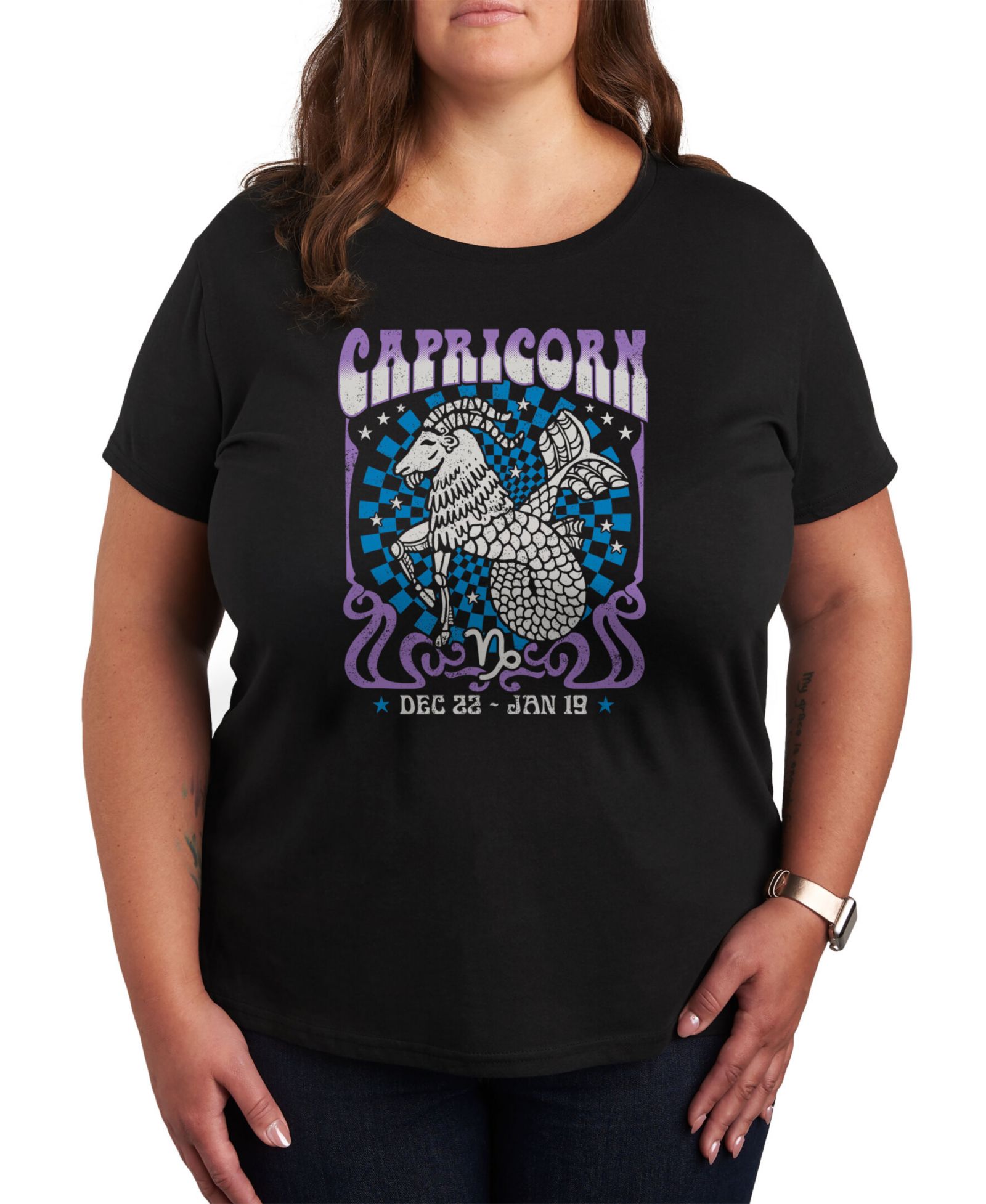 Графическая футболка Hybrid Apparel Zodiac Capricorn Rock Poster Plus Size