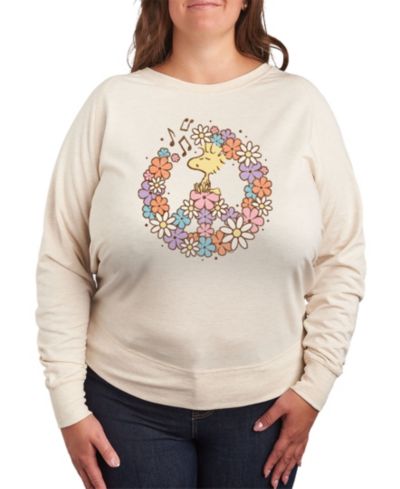Пуловер Hybrid Apparel Woodstock Floral Peace Sign Plus Size Graphic
