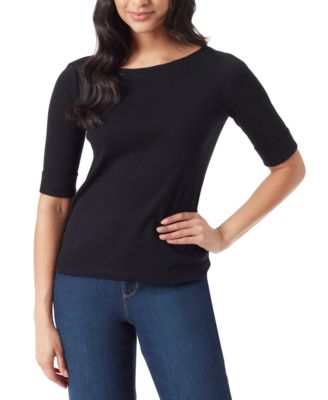 Gloria Vanderbilt Женский T-shirt с вырезом лодочкой и рукавом 3/4