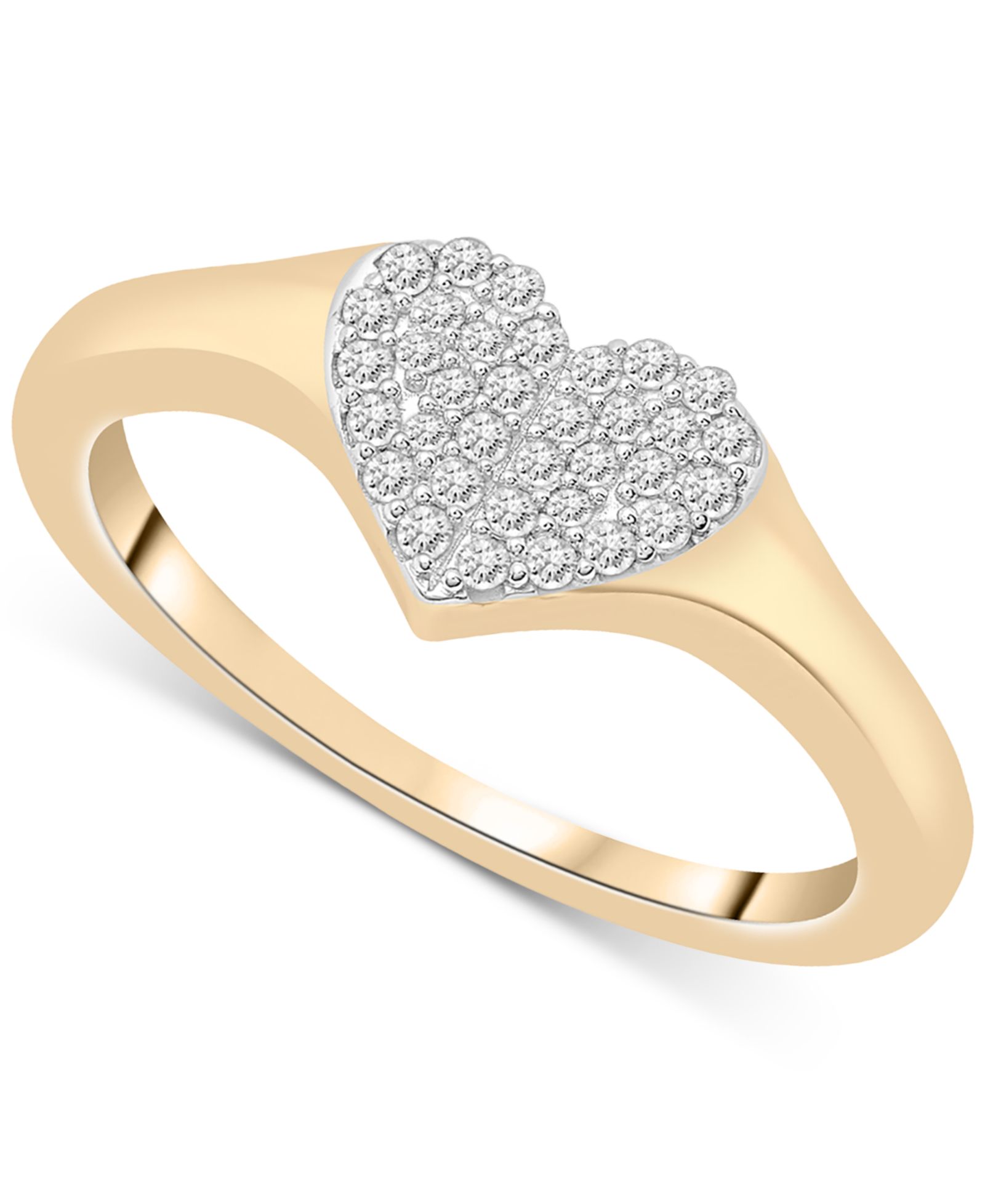 Кольцо Diamond Heart Cluster (1/6 ct. t.w.) в 10k Gold или 10k White Gold
