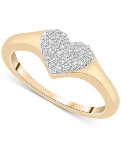 Кольцо Diamond Heart Cluster (1/6 ct. t.w.) в 10k Gold или 10k White Gold