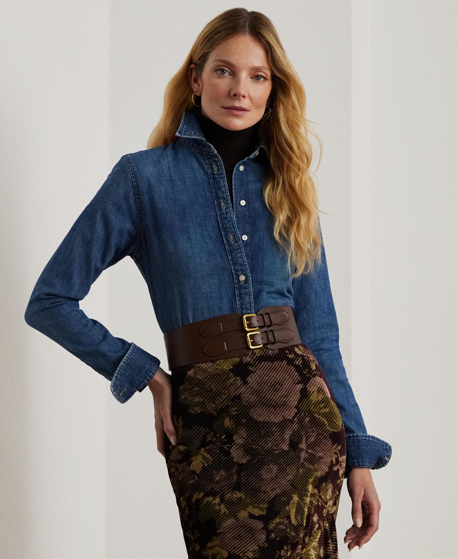Рубашка Lauren Ralph Lauren Women's Straight-Fit Denim