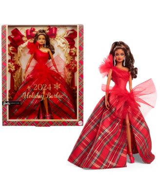 Barbie коллекционная кукла Barbie Holiday 2024, светлые волосы, платье в клетку