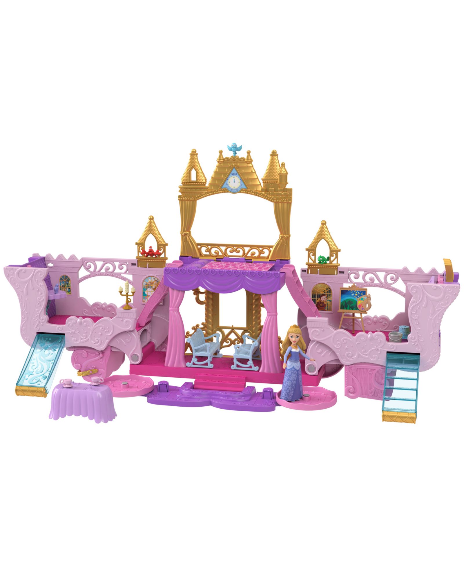 Disney Princess Carriage to Castle Playset with Aurora Doll & Accessories