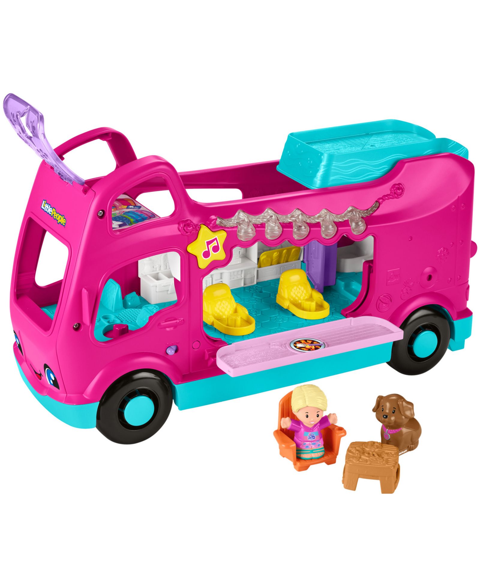Little People Barbie Little Dreamcamper Musical Lights 6-Piece Playset, Ages 1.5+
