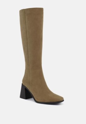 Женские сапоги London Rag Paytin Faux Leather Block Heel Calf Length