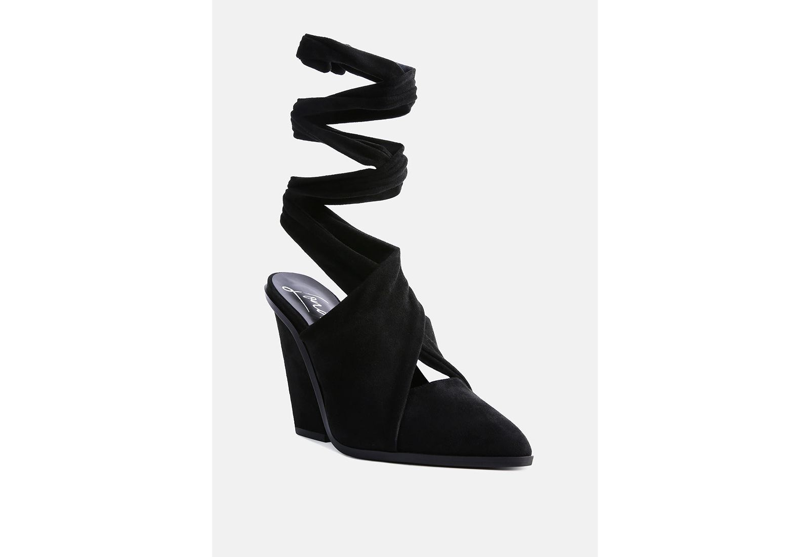 London Rag Womens Mama Fav Lace Up Block Heel Mules