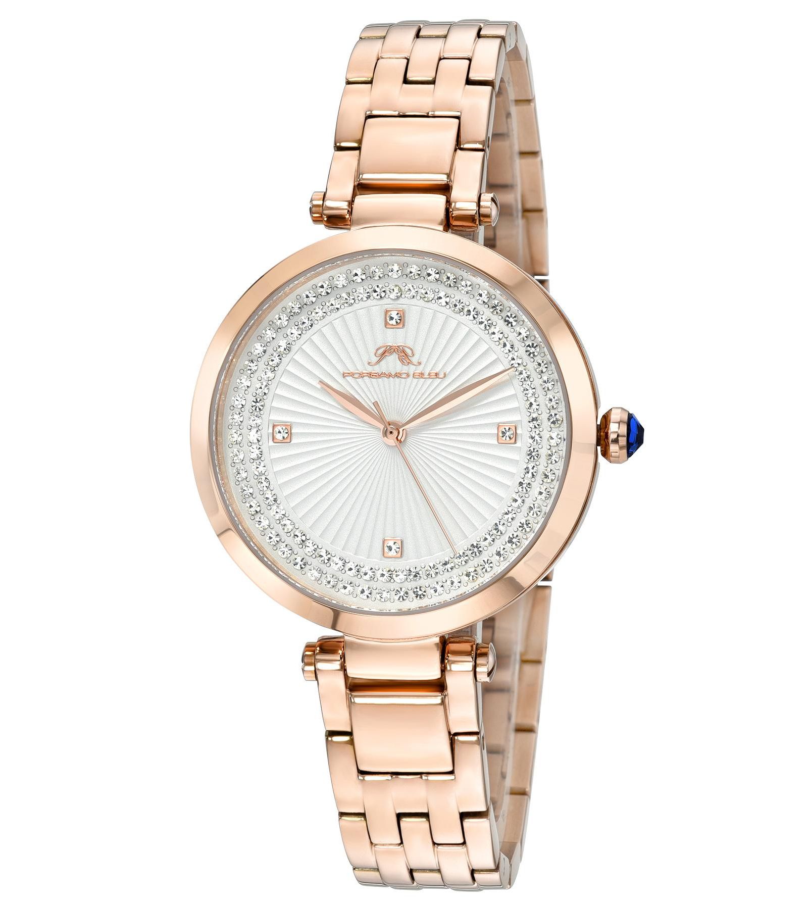 Porsamo Bleu Женские наручные часы Natalie Round Rose Tone Stainless Steel 36 mm