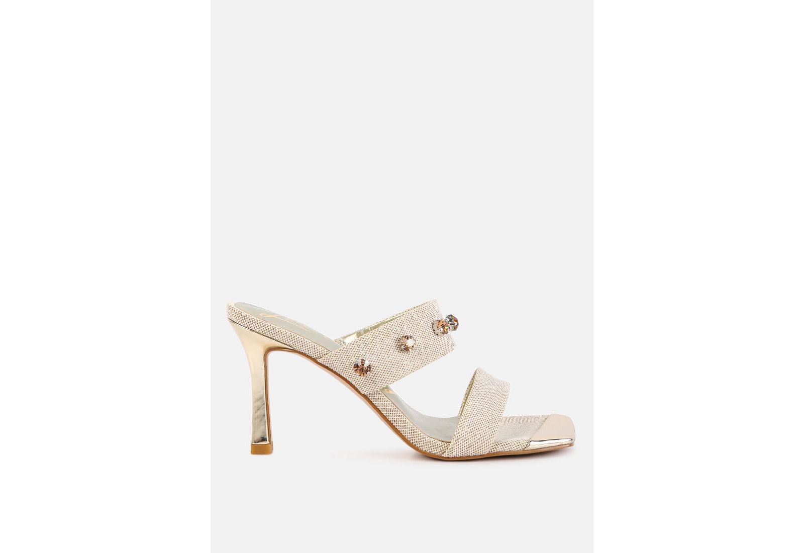 London Rag Womens Edm Queen Diamante Embellished Glitter Sandals
