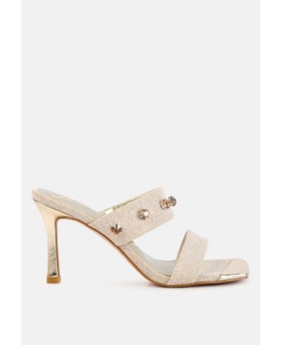 London Rag Womens Edm Queen Diamante Embellished Glitter Sandals
