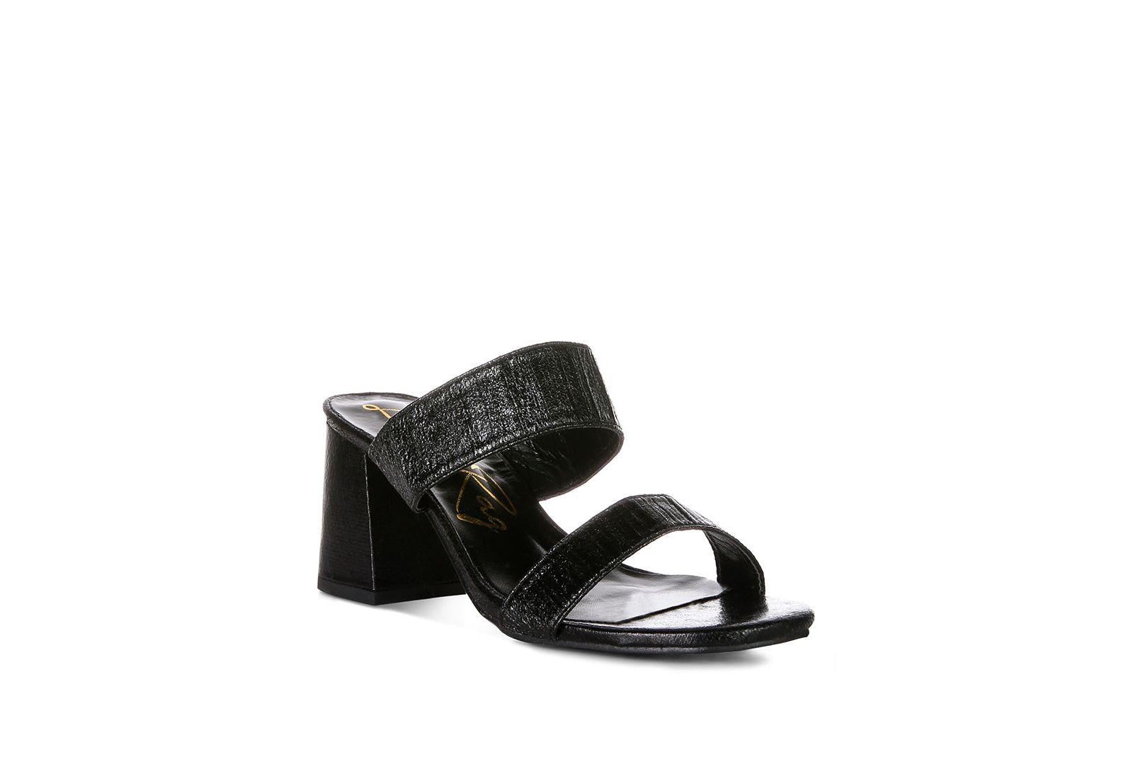 London Rag Womens Giblet Metallic Slip On Block Heels