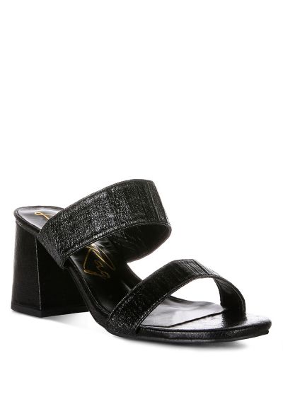 London Rag Womens Giblet Metallic Slip On Block Heels