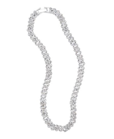 Браслет на ногу ADORNIA Silver 10" 8mm Crystal Curb Chain
