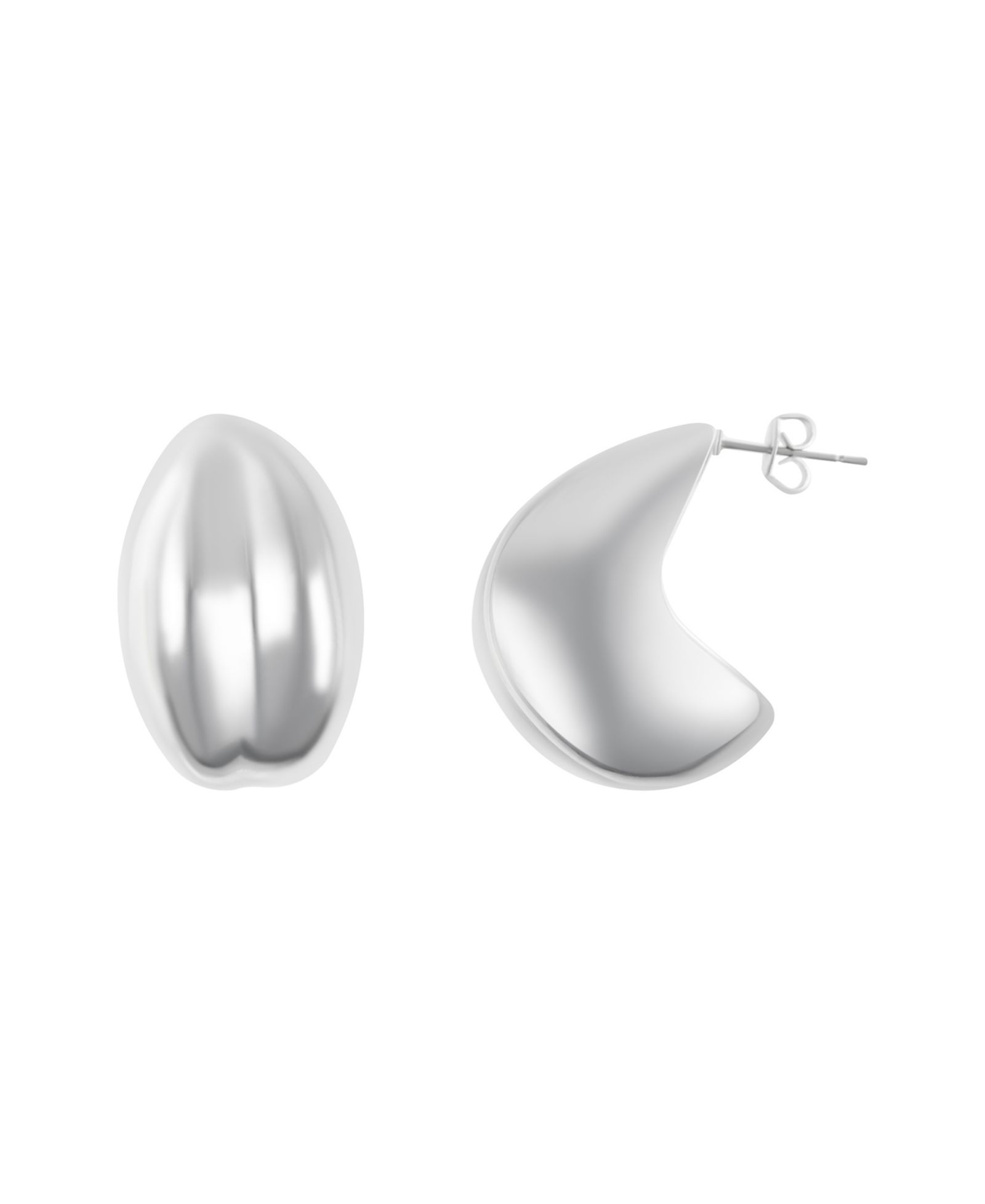 Серьги ADORNIA Silver Puff Hoop