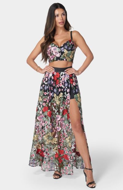 Женский комплект Bebe Floral Embroidered Two Piece Set