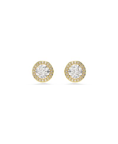 Серьги-гвоздики Swarovski Una с круглым золотистым напылением
