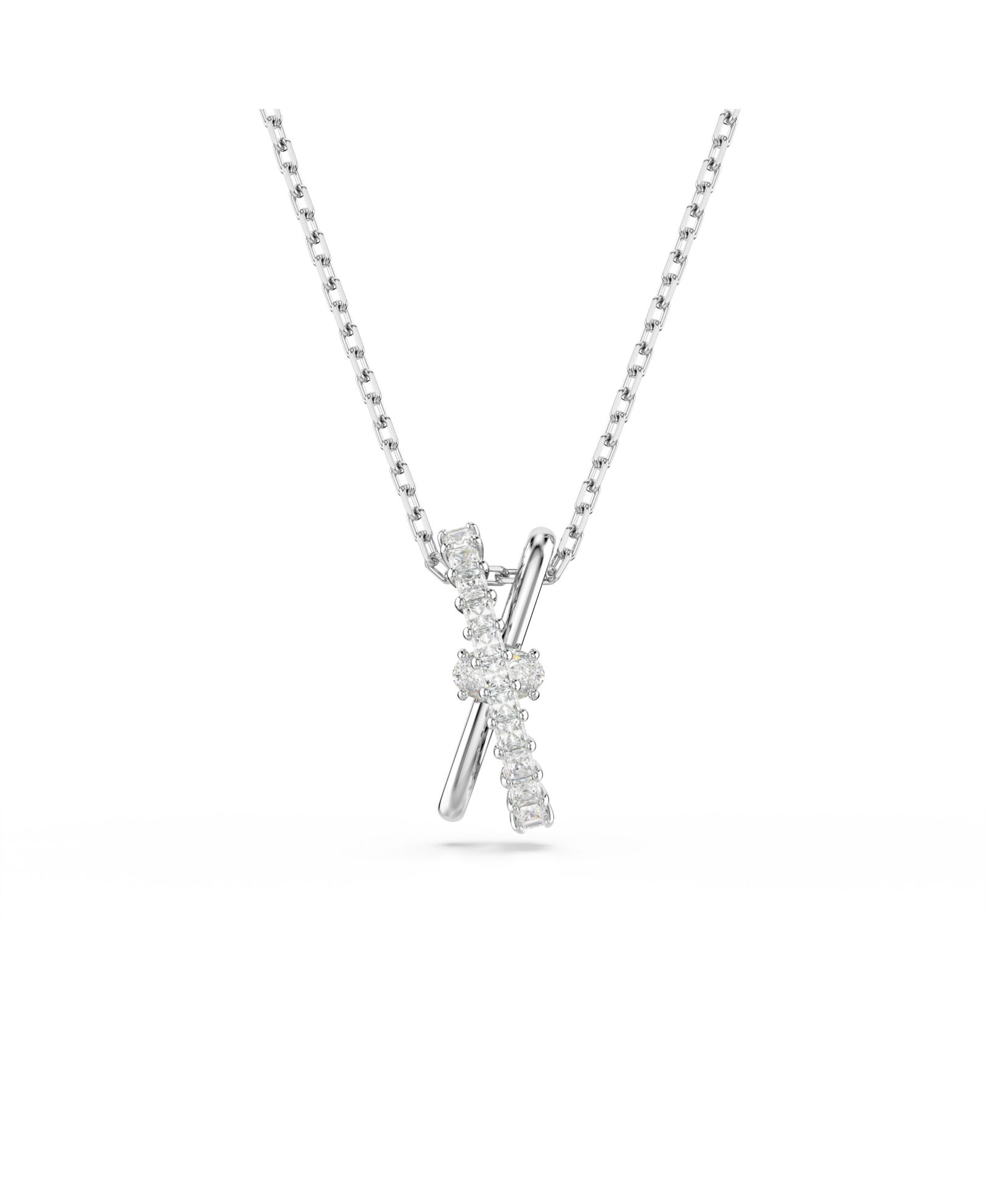 Swarovski Hyperbola Pendant, Mixed Cuts, Twist, White Necklace