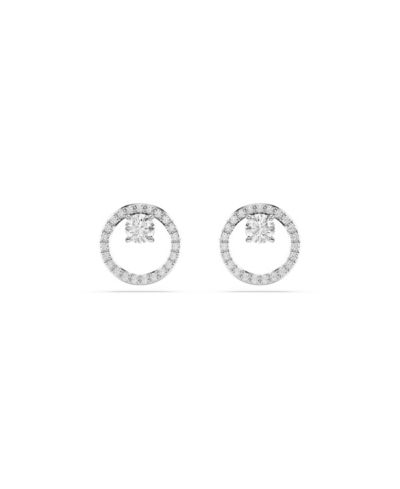 Серьги-гвоздики Swarovski Constella, белые, круглые