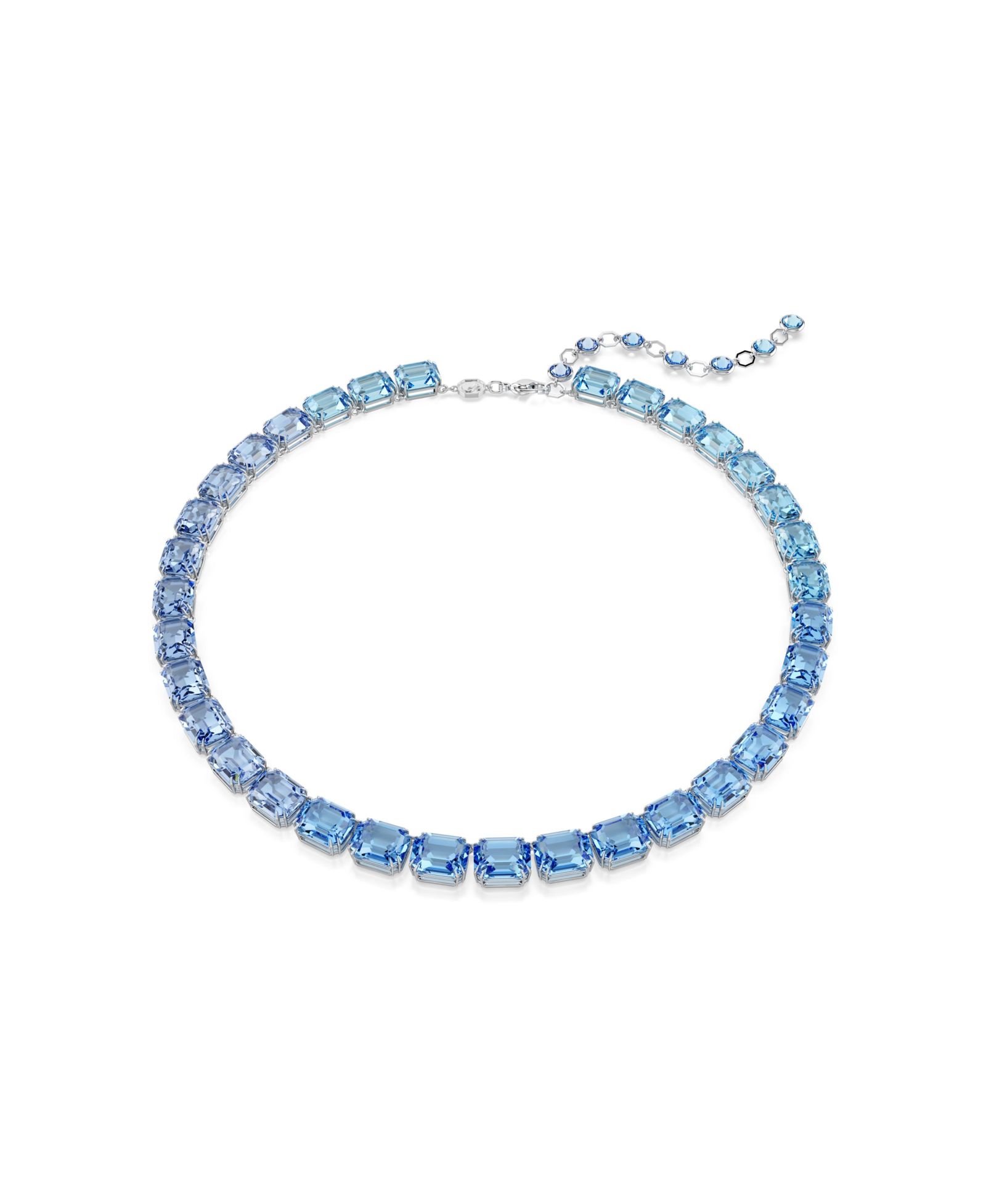 Ожерелье Swarovski Millenia с граненой огранкой Octagon, градиентом цвета и синим цветом, с родиевым покрытием