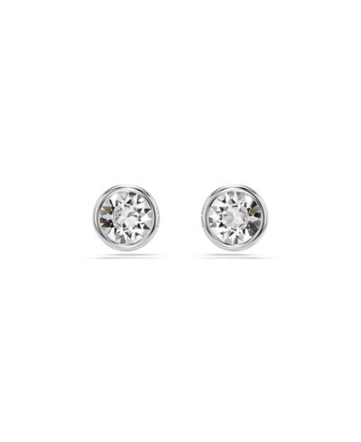 Swarovski Round Cut, White, Rhodium Plated Imber Stud Earrings