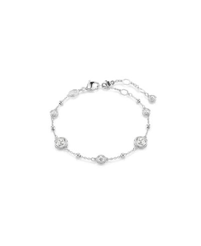 Браслет Swarovski Imber с круглым огранением, белый, с родиевым покрытием