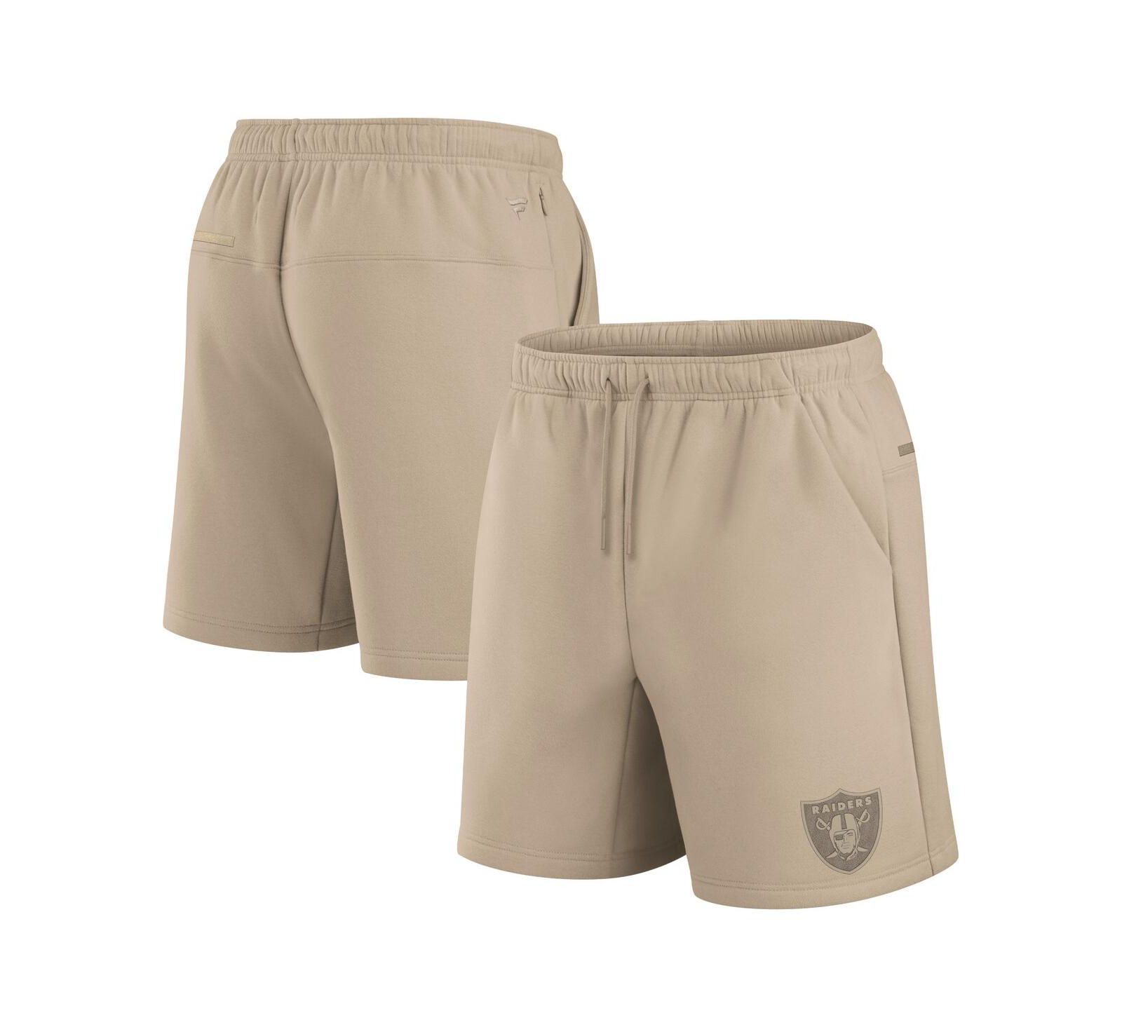 Fanatics Signature Men's and Women's Khaki Las Vegas Raiders Elements Super Soft Fleece Shorts