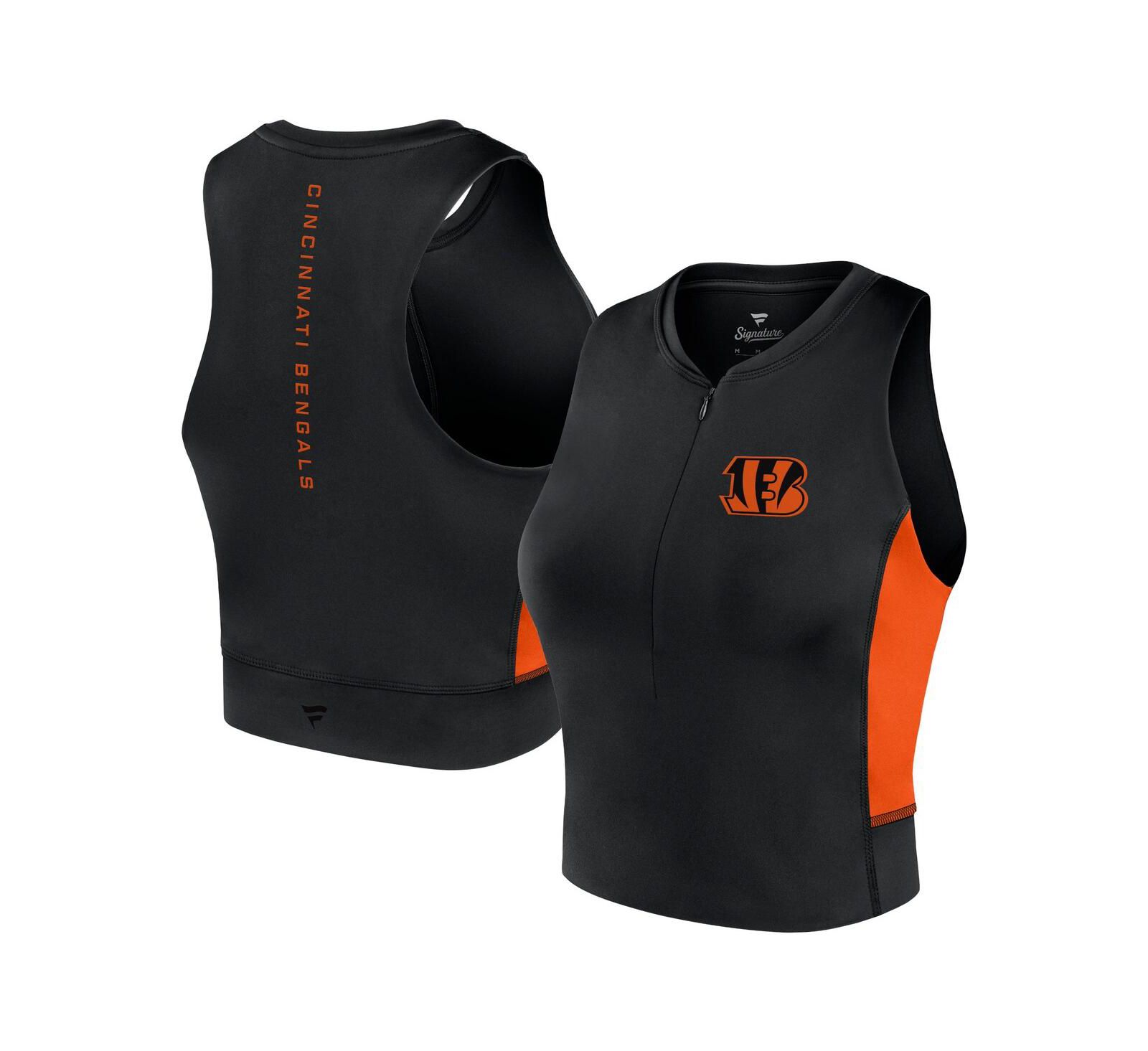 Женский спортивный топ Fanatics Signature Black Cincinnati Bengals Studio Fitted Gym Tank