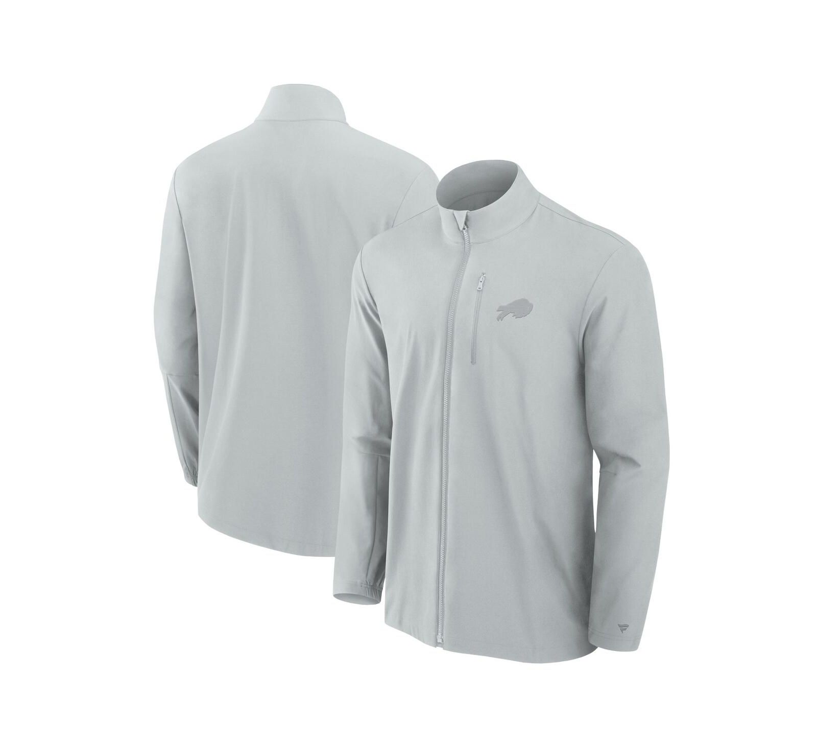 Fanatics Signature Men's Gray Buffalo Bills Front Office Woven Full-Zip Jacket