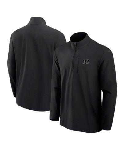Fanatics Signature Мужская куртка-поло с молнией Woven Quarter-Zip, черная, Cincinnati Bengals