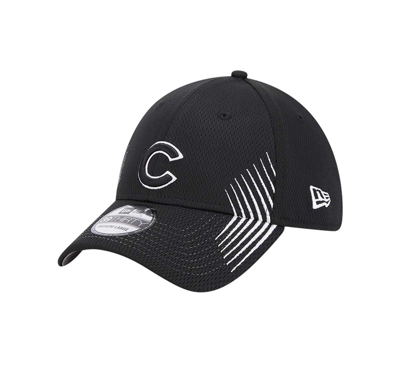 New Era Мужская кепка Chicago Cubs Active Dash Mark 39THIRTY Flex, черная