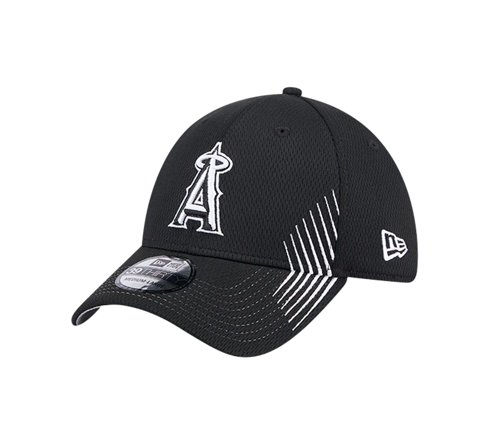 New Era Men's Black Los Angeles Angels Active Dash Mark 39THIRTY Flex Hat