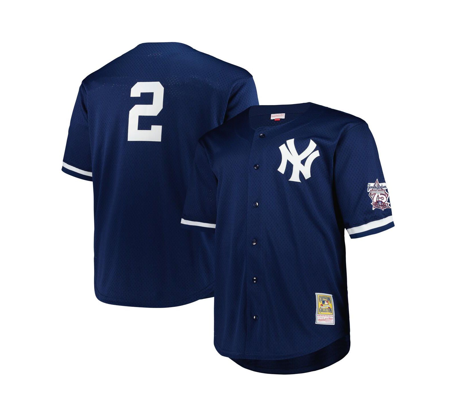 Mitchell & Ness Men's Derek Jeter Navy New York Yankees Big & Tall Cooperstown Collection Mesh Batting Practice Jersey