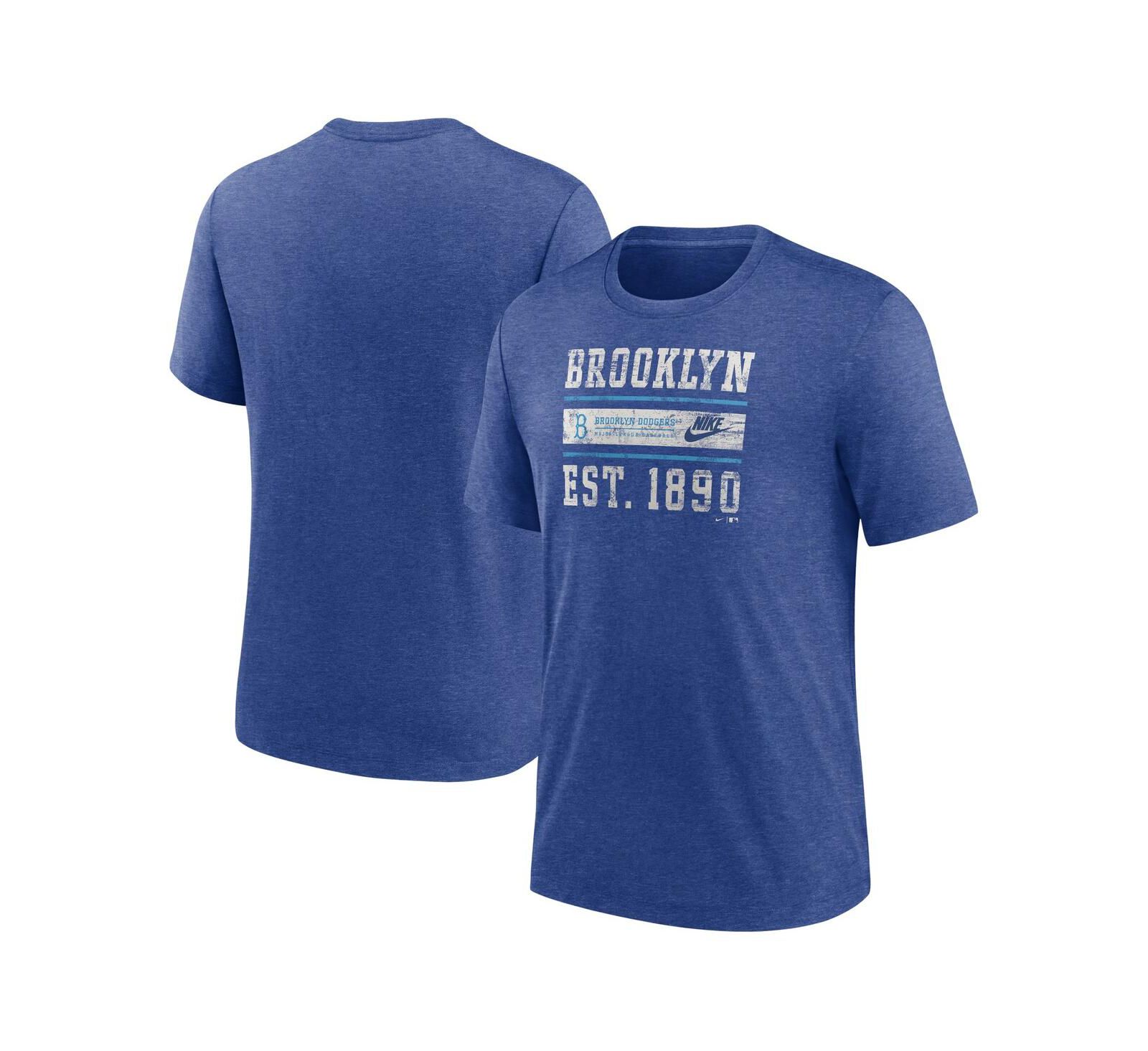 Футболка Nike Men's Heather Royal Brooklyn Dodgers Cooperstown Collection