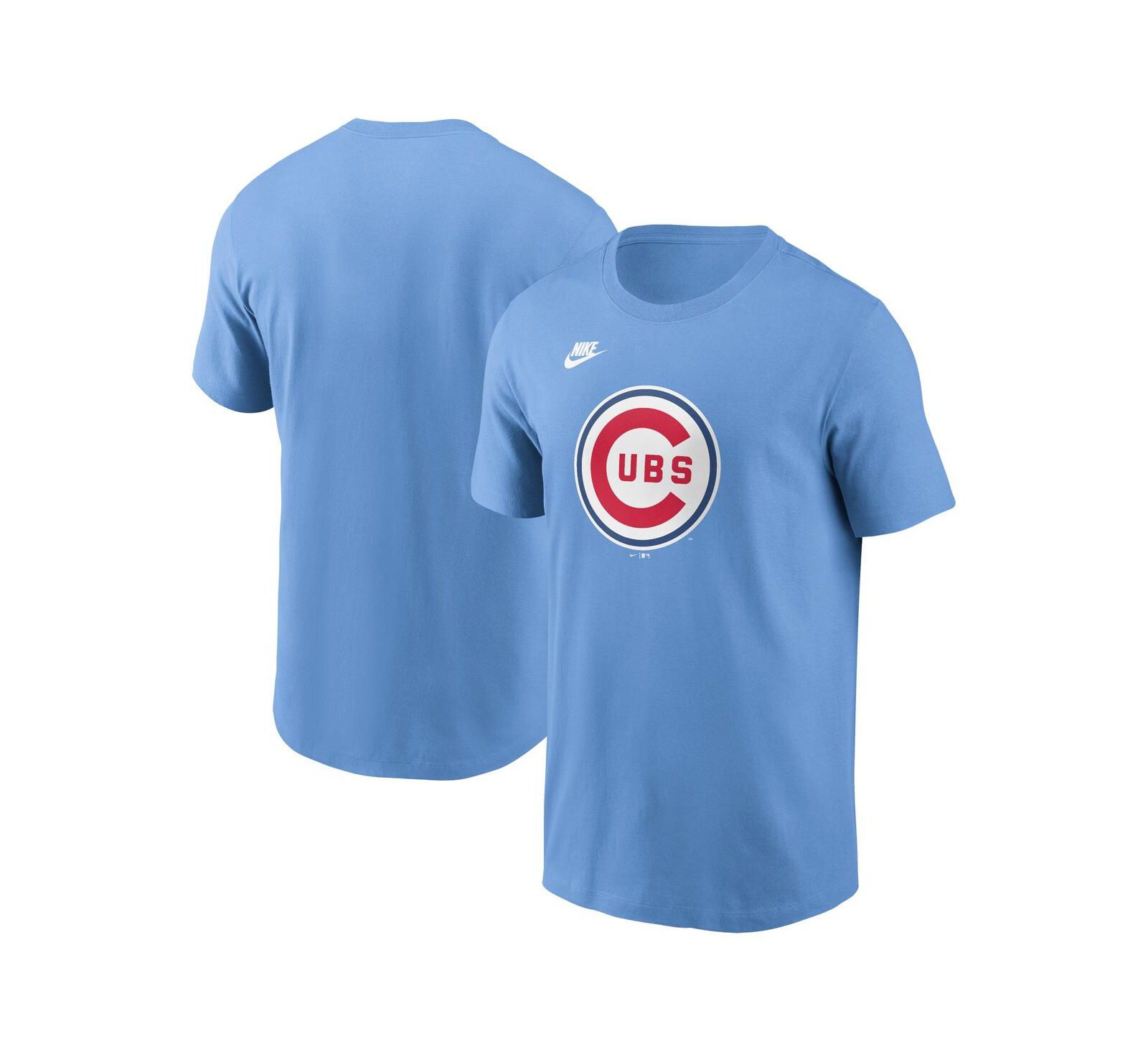 Nike Men's Light Blue Chicago Cubs Cooperstown Collection Team Logo T-Shirt