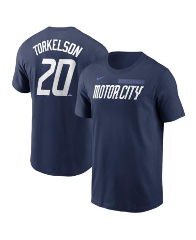 Nike Men's Spencer Torkelson Navy Detroit Tigers 2024 City Connect Fuse Name & Number T-Shirt