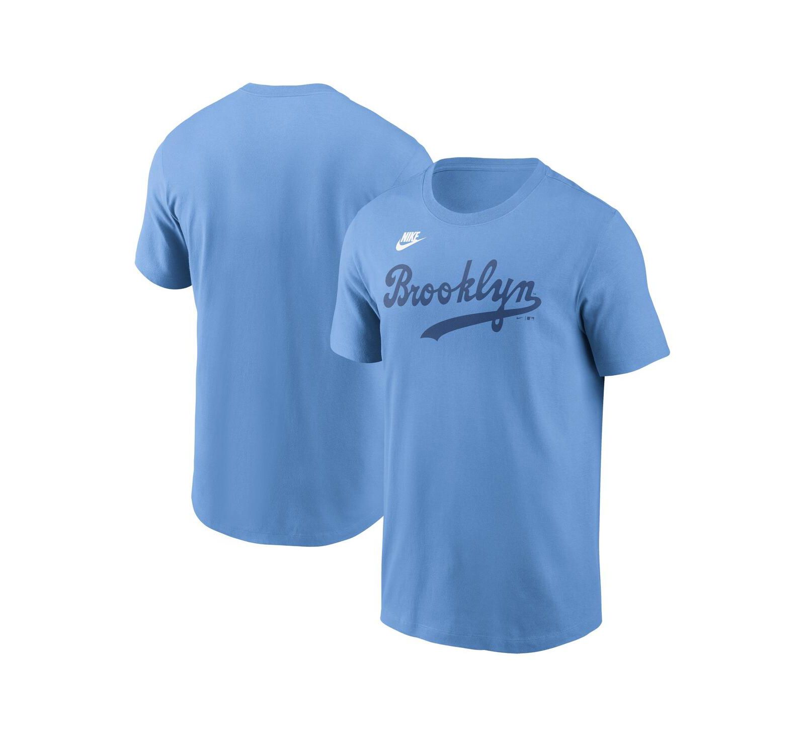 Мужская футболка Nike Light Blue Brooklyn Dodgers Cooperstown Wordmark