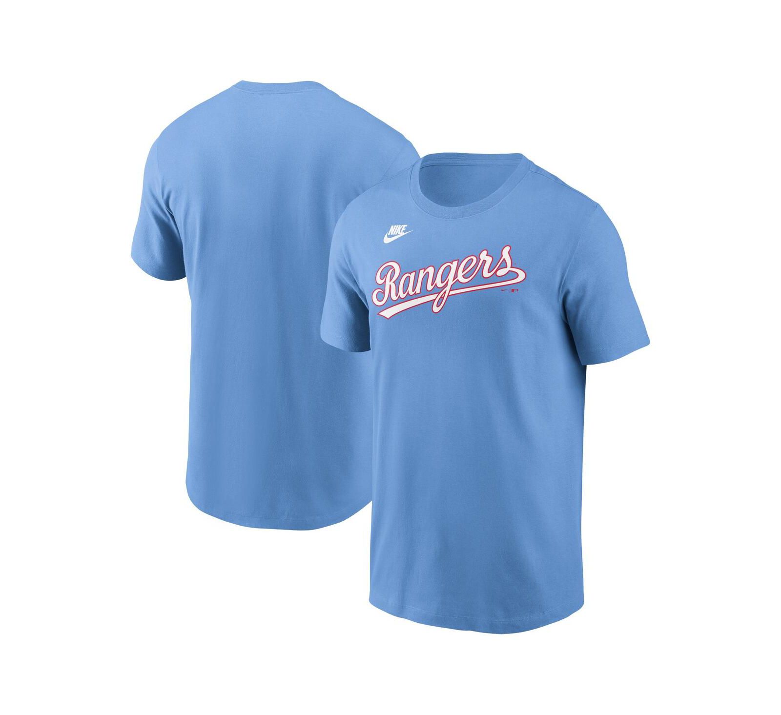 Nike Men's Light Blue Texas Rangers Cooperstown Wordmark T-Shirt