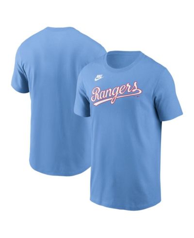 Мужская футболка Nike Light Blue Texas Rangers Cooperstown Wordmark