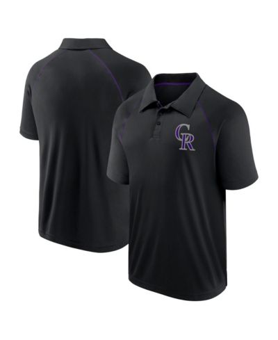 Мужская поло Fanatics Black Colorado Rockies Strong Alone Raglan