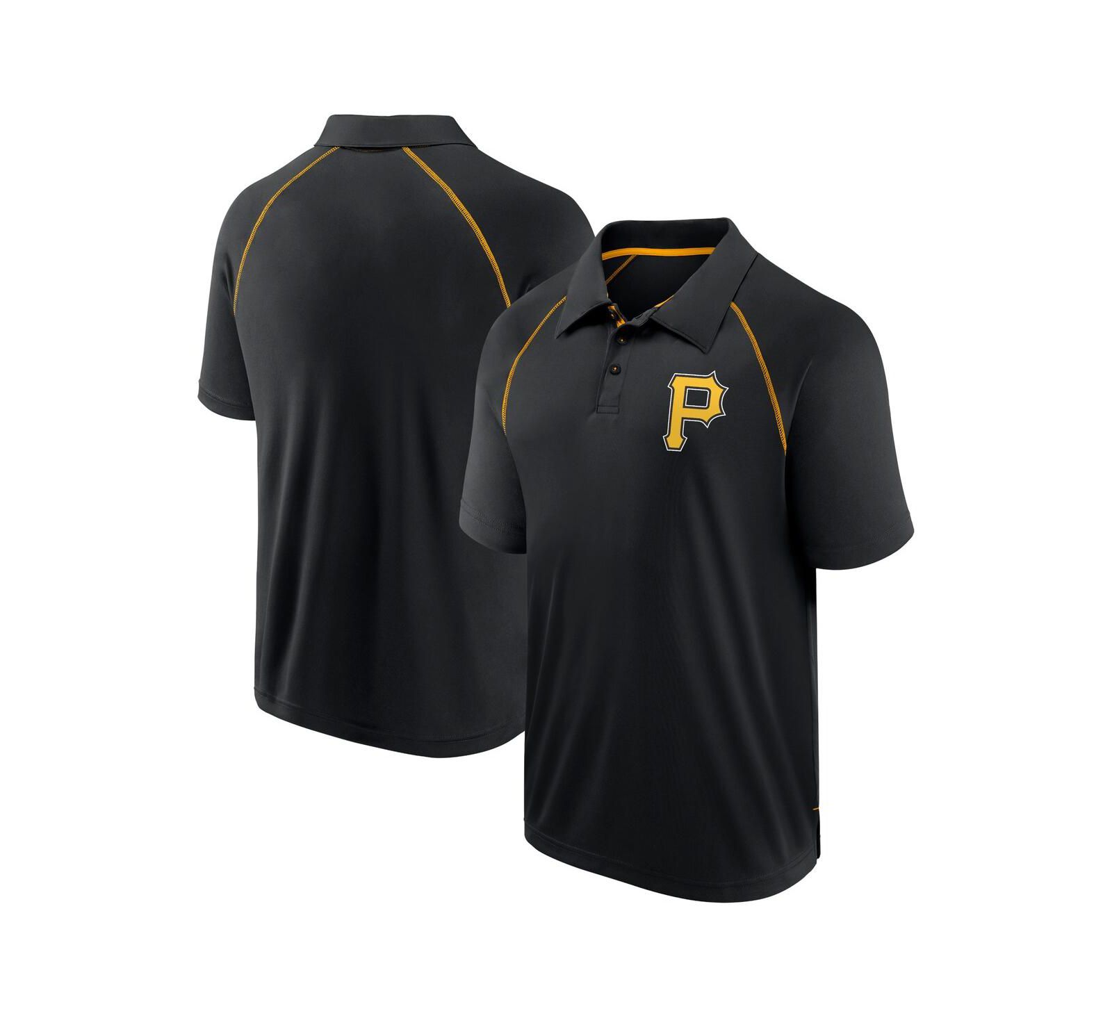 Fanatics Men's Black Pittsburgh Pirates Strong Alone Raglan Polo