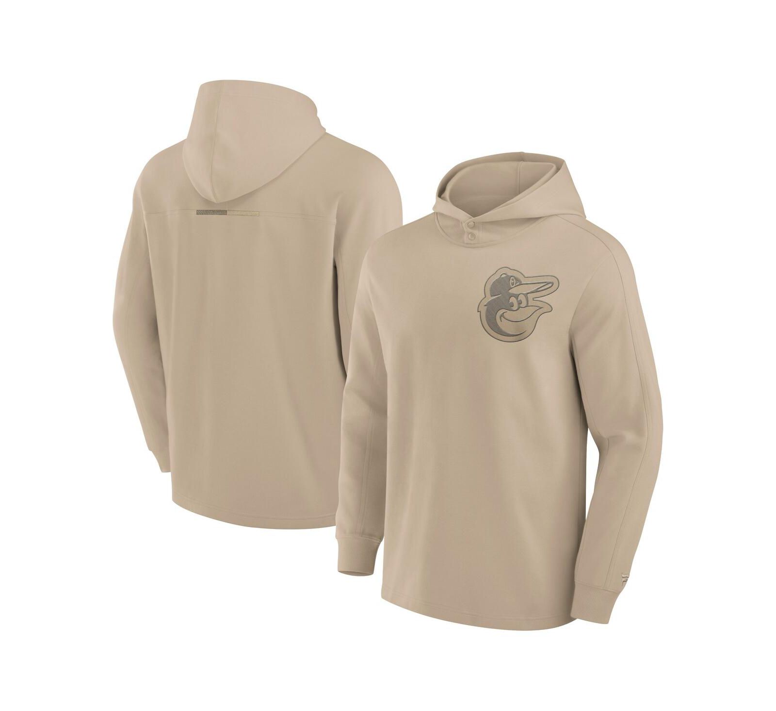 Мужское худи Fanatics Signature Khaki Baltimore Orioles Elements, легкое флис