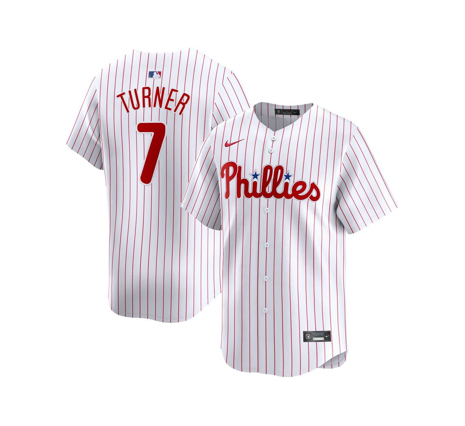Nike домашняя ограниченная игровая джерси Philadelphia Phillies цвета белый для мальчиков и девочек, Trea Turner