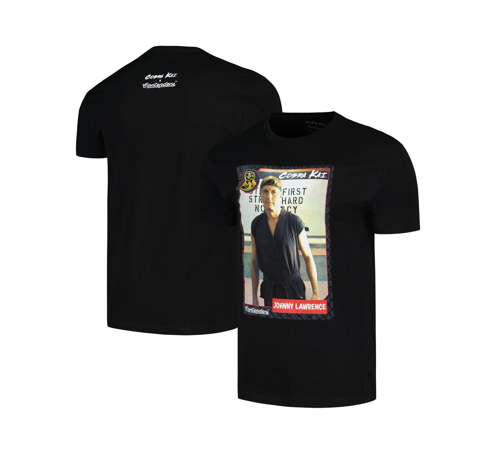 Мужская футболка Contenders Clothing Black Cobra Kai Johnny Lawrence Card