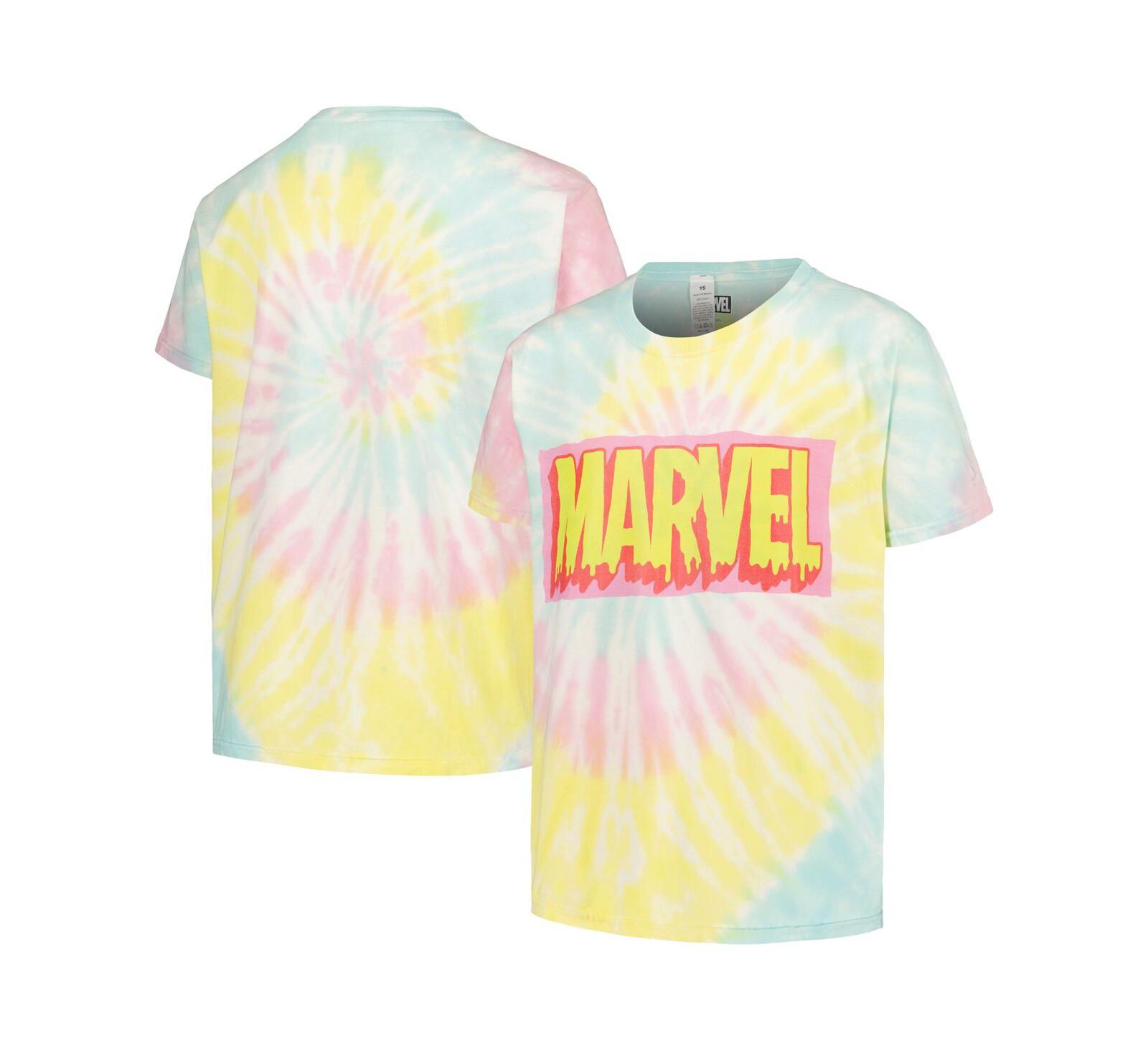 Mad Engine Big Boys and Girls Marvel Logo Drip Tie-Dye Graphic T-Shirt