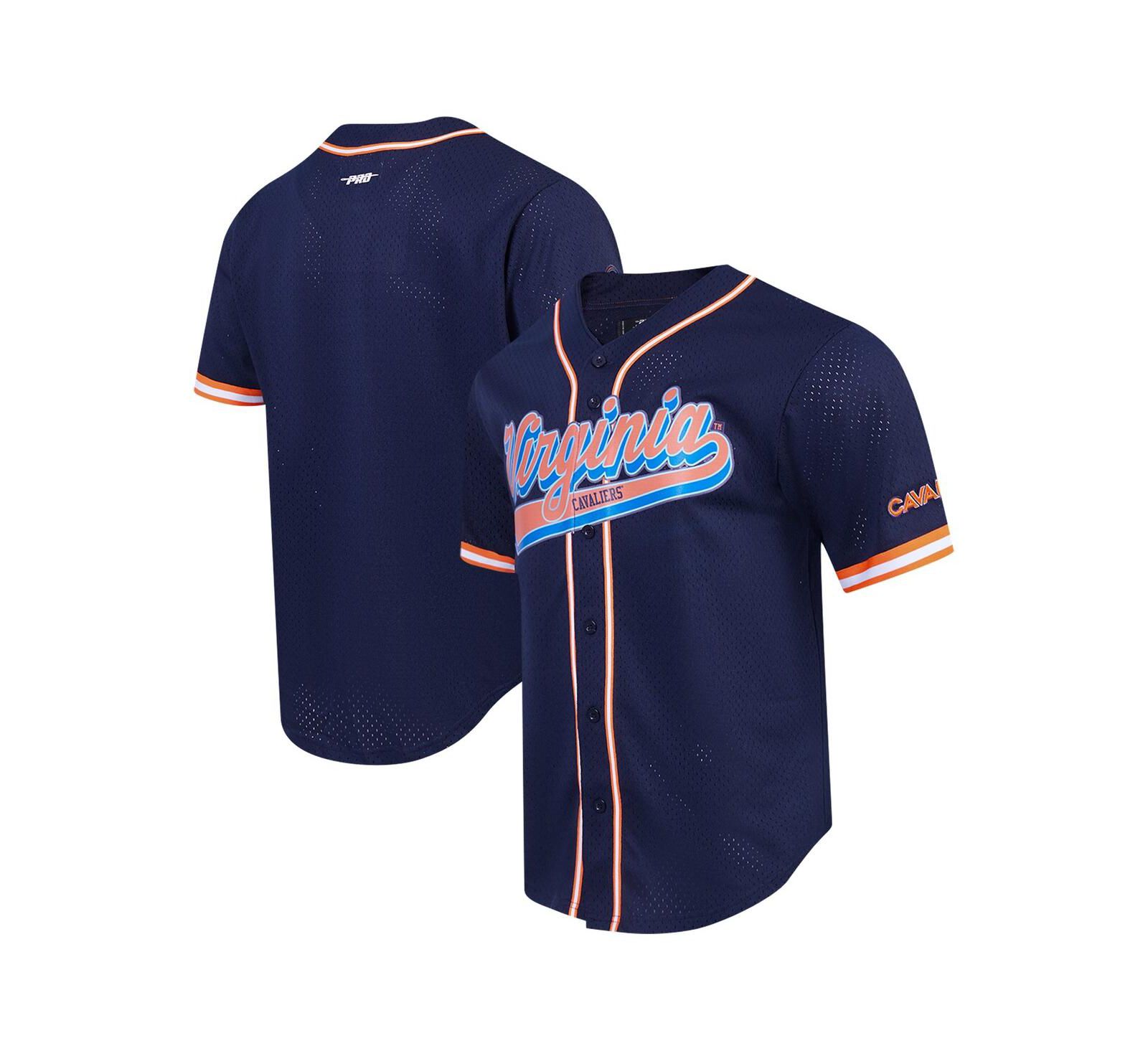 Pro Standard Men's Navy Virginia Cavaliers Mesh Full-Button Replica Baseball Jersey